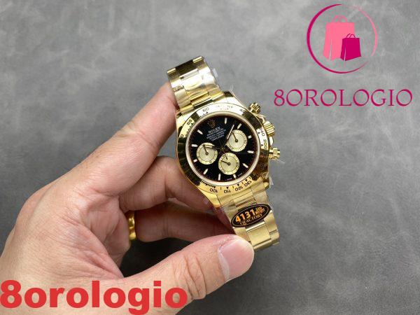Rolex Daytona 126508-0002 Oro Giallo Quadrante Nero e Colore Champagne 180g Replica di Alta Qualità QF 40mm Orologio - immagine 3