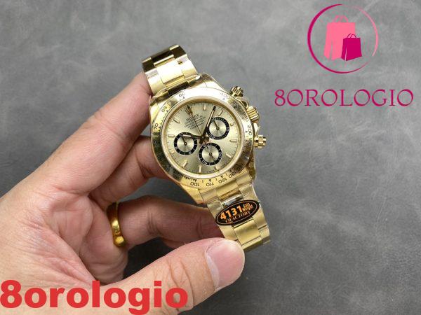 Replica Rolex Daytona 126508-0005 Oro Giallo Quadrante Dorato 180g Alta Qualità QF 40mm Orologio