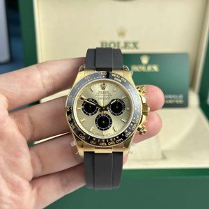 Rolex Daytona 126518 Oro Giallo Quadrante Champagne Oysterflex 142g Super Replica 40mm Orologio