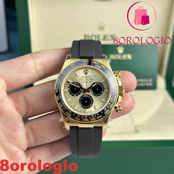 Rolex Daytona 126518 Oro Giallo Quadrante Champagne Oysterflex 142g Super Replica 40mm Orologio - immagine 5