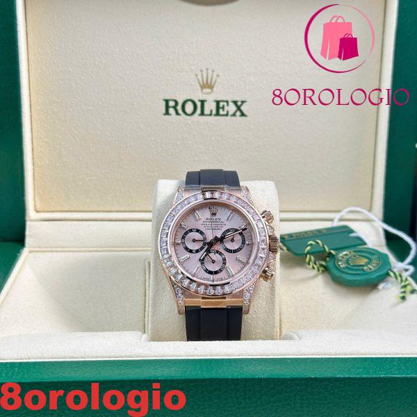 Rolex Daytona 126535TBR-0002 Quadrante Sundust con Diamanti Ghiera e Anse con Pietre CZ Oysterflex Super Clone 40mm replica Orologio