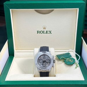 Replica Rolex Daytona 126539TBR-0002 Acciaio Quadrante Con Diamanti Corona CZ Brillante & Lugs Oysterflex Super Clone 40mm Orologio