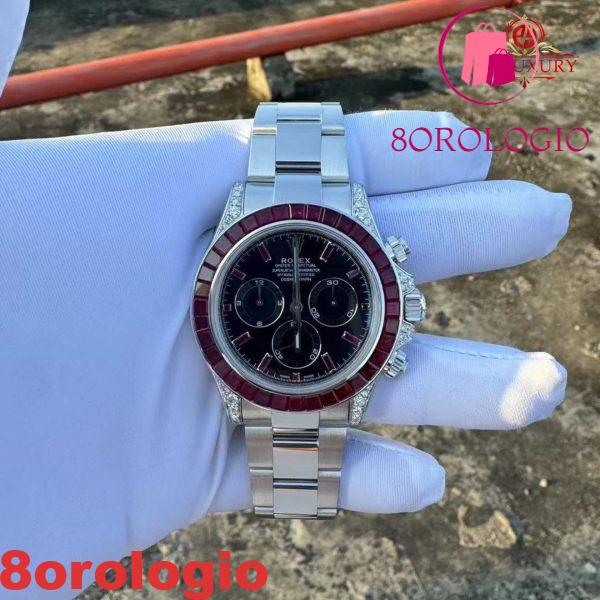 Rolex Daytona 126599TRU Oro Massiccio 18K Replica Personalizzata con Rubini Naturali e Diamanti Naturali 40mm Orologio - immagine 5