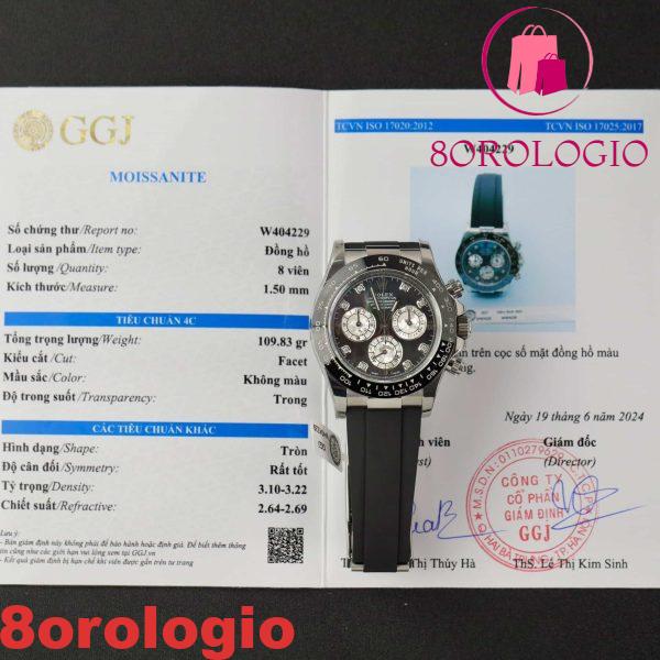 Rolex Daytona MOP Nero Numeri in Moissanite Super Clone 40 mm Replica Orologio - immagine 4