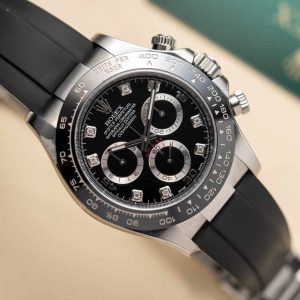 Rolex Daytona Godzilla Quadrante Nero con Diamanti Oysterflex 1:1 Replica Clean Factory 40mm Orologio
