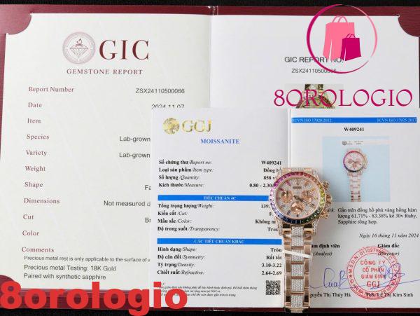 Rolex Daytona Rainbow 116595RBOW Full Diamond 18K Gold Placcato Custom Moissanite Miglior Replica 40mm Orologio