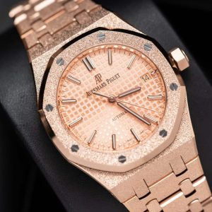 Audemars Piguet Royal Oak 15454OR Frosted Gold Quadrante Rosa Replica 37mm Orologio