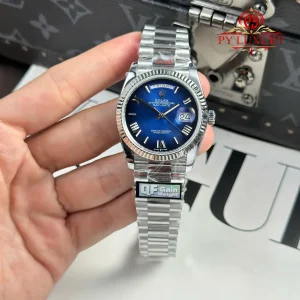 Rolex Day-Date 128239-0063 Quadrante Blu Ombré Romano 158g Migliore Replica QF 36mm Orologio