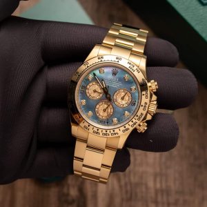 Rolex Daytona Oro Giallo Quadrante Personalizzato Viola MOP Miglior Replica 40mm Orologio