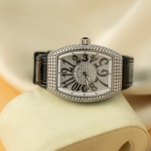 Franck Muller Vanguard V32 Black Full Moissanite Diamonds Miglior Replica ABF 32mm Orologio