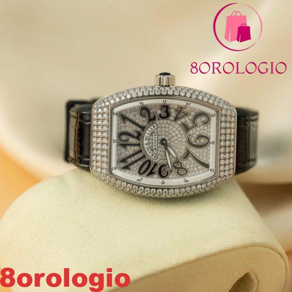 Franck Muller Vanguard V32 Black Full Moissanite Diamonds Miglior Replica ABF 32mm Orologio - immagine 3