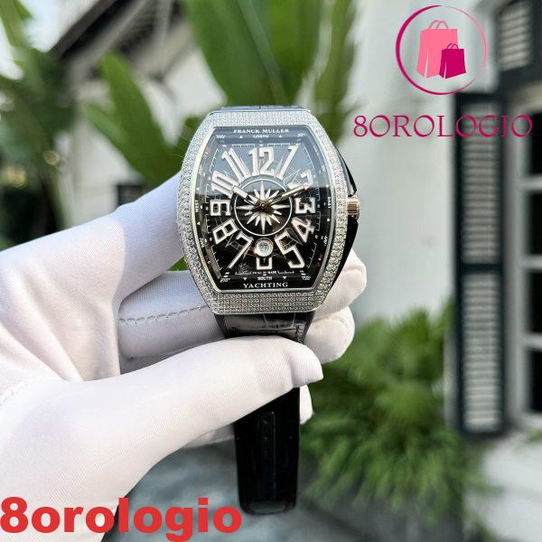 Franck Muller Vanguard V45 Quadrante Nero Diamanti CZ Stones Replica ABF 45mm Orologio
