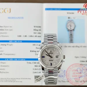 Rolex Day-Date 228236-0009 Quadrante in Moissanite Personalizzato 1:1 Migliore Replica QF 40mm Orologio