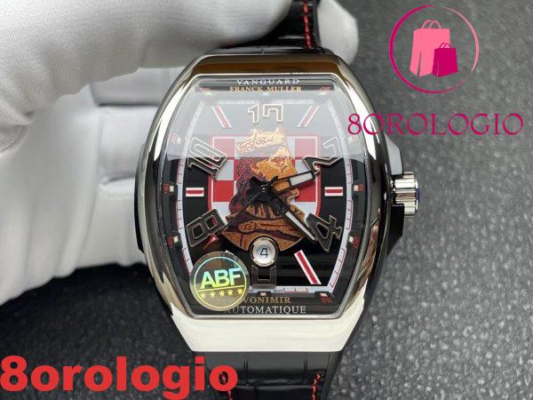 Replica Franck Muller Vanguard V45 Croatia ZVONIMIR Acciaio Cinturino in Pelle 1:1 Migliore Copia ABF 45mm Orologio - immagine 2