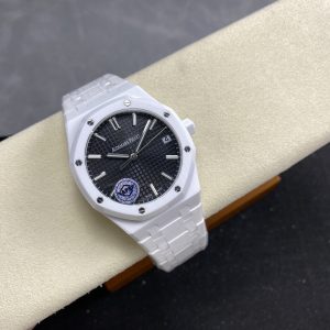 Audemars Piguet Royal Oak 15500 Ceramica Bianca Quadrante Nero Replica 1:1 Super Clone APSF 41mm Orologio