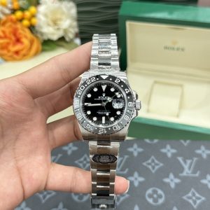 Rolex GMT-Master II 126710GRNR Bruce Wayne Quadrante Nero Lunetta in Ceramica Nero Grigio Bracciale Oyster Miglior Replica Clean Factory 40mm Orologio