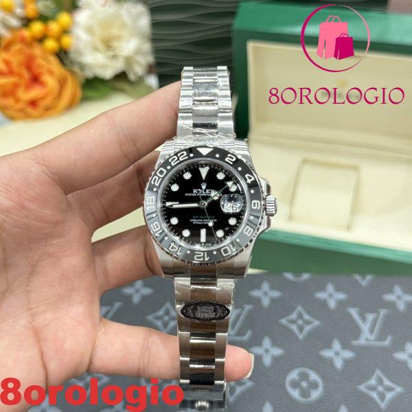 Rolex GMT-Master II 126710GRNR Bruce Wayne Quadrante Nero Lunetta in Ceramica Nero Grigio Bracciale Oyster Miglior Replica Clean Factory 40mm Orologio - immagine 2