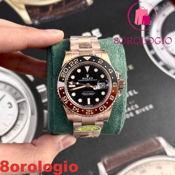Rolex GMT-Master II Root Beer Oro Rosa Quadrante Nero Replica di Alta Qualità Clean Factory 40mm Orologio - immagine 3