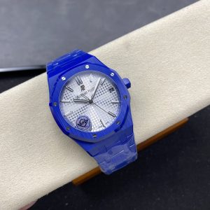 Audemars Piguet Royal Oak 15500 Quadrante Bianco Ceramica Blu 1:1 Migliore Replica 41mm Orologio