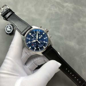 IWC Pilot Chronograph Petit Prince IW377717 Quadrante Blu Cinturino in Pelle Migliore Replica ZF 43mm Orologio