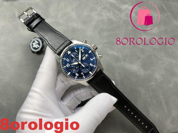 IWC Pilot Chronograph Petit Prince IW377717 Quadrante Blu Cinturino in Pelle Migliore Replica ZF 43mm Orologio