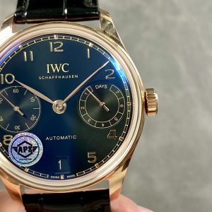 IWC Portugieser IW500713 Oro Rosa Quadrante Blu Cinturino in Pelle Migliore Replica APSF 42mm Orologio