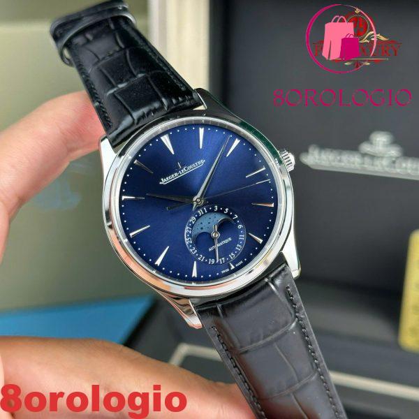 Jaeger-LeCoultre Master Ultra Thin Moon Quadrante Blu Pelle Migliore Replica APSF 39mm Orologio - immagine 4
