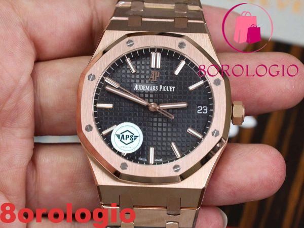 Audemars Piguet Royal Oak 15500OR Oro Rosa Quadrante Nero Replica Super Clone APSF 41mm Orologio