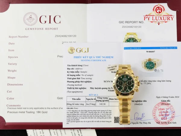 Replica Rolex Daytona John Mayer Quadrante Verde Oro Giallo 18K 1:1 40mm Orologio