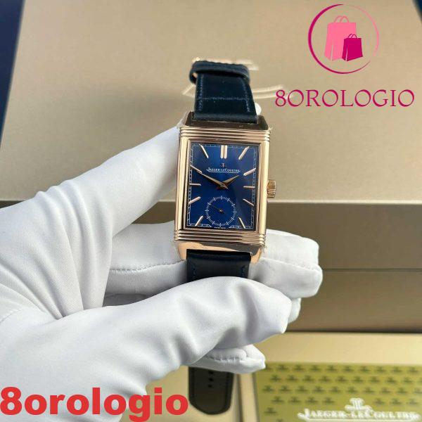 Jaeger-LeCoultre Reverso Tribute Monoface Small Seconds Oro Rosa Quadrante Blu Migliore Replica MGF 45.6×27.4mm Orologio