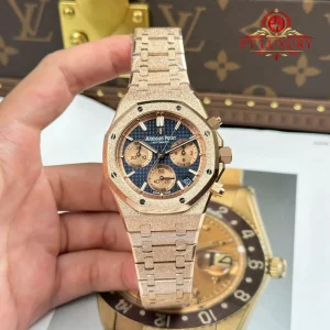Audemars Piguet Royal Oak Chronograph 26239OR in Oro Rosa Frosted con Quadrante Blu Migliore Replica 1:1 APSF 41mm Orologio