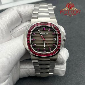 Patek Philippe Nautilus 5711/112P-001 Platino Replica Personalizzata 1:1 Rubino Naturale 40mm Orologio