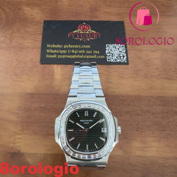 Patek Philippe Nautilus 5711/1300A-001 Quadrante Verde Diamanti Baguette CVD Replica 40mm Orologio - immagine 2