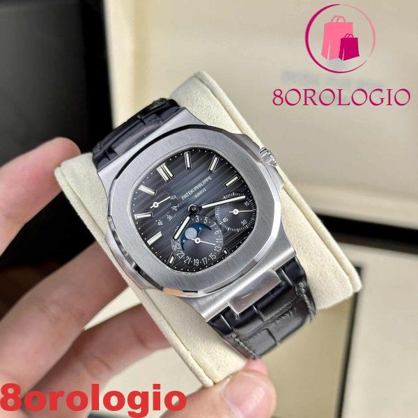 Patek Philippe Nautilus 5712 quadrante blu pelle replica di migliore qualità PPF V2 40mm Orologio - immagine 3