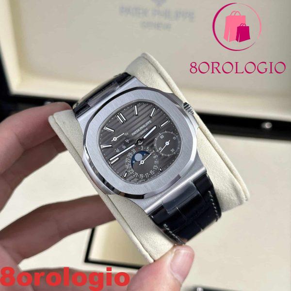 Patek Philippe Nautilus 5712G-001 Quadrante Grigio Pelle Replica Migliore Qualità PPF V2 40mm Orologio - immagine 4