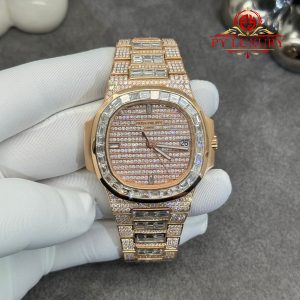 Replica Patek Philippe Nautilus 5719/10R-010 1:1 in Oro Rosa Massiccio 18K con Diamanti 40mm Orologio