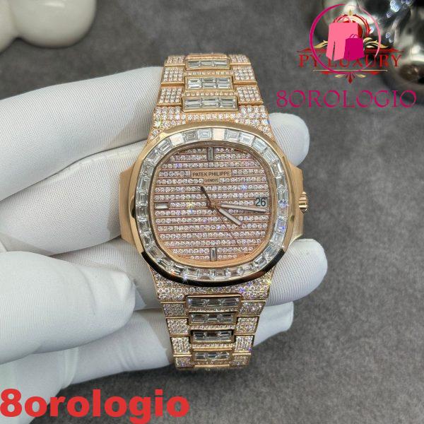 Replica Patek Philippe Nautilus 5719/10R-010 1:1 in Oro Rosa Massiccio 18K con Diamanti 40mm Orologio - immagine 2