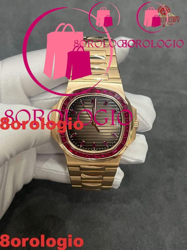 Patek Philippe Nautilus 5723/112R-001 18K Oro Massiccio Rubino Naturale 40mm Replica Orologio - immagine 2