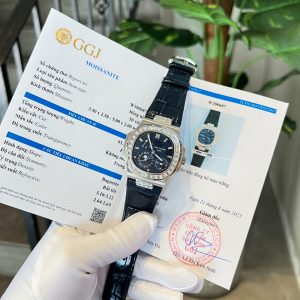 Patek Philippe Nautilus 5724G-001 Quadrante Blu Custom Moissanite replica Hong Kong 40mm Orologio