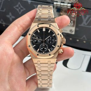 Audemars Piguet Royal Oak 26240OR Chronograph Oro Rosa Quadrante Nero 1:1 Migliore Replica APSF 41mm Orologio