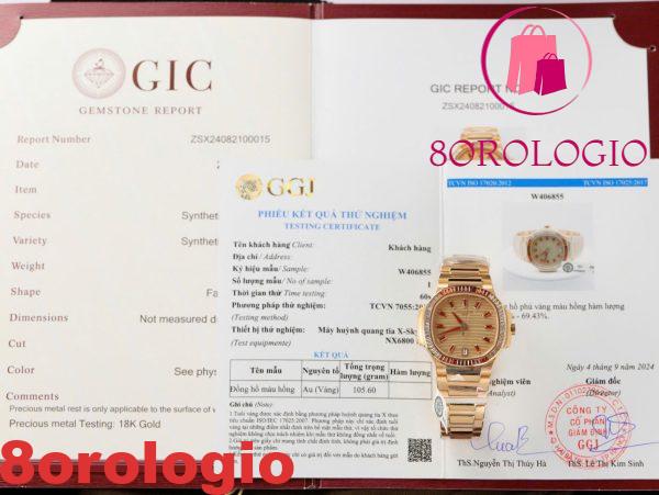 Replica Migliore Patek Philippe Nautilus 7118/1300R-001 Rubino Sintetico Oro Rosa 18K 35.2mm Orologio
