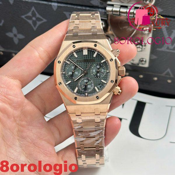 Audemars Piguet Royal Oak 26240OR Chronograph Oro Rosa Quadrante Verde 1:1 Miglior Replica APSF 41mm Orologio