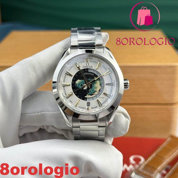 Omega Aqua Terra Worldtimer GMT Quadrante Bianco Replica VSF 43mm Orologio