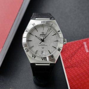 Omega Constellation Co-Axial Master Chronometer Quadrante Grigio Rodio Cinturino in Pelle Replica Migliore VSF 41mm Orologio