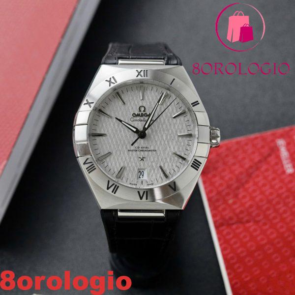 Omega Constellation Co-Axial Master Chronometer Quadrante Grigio Rodio Cinturino in Pelle Replica Migliore VSF 41mm Orologio - immagine 3