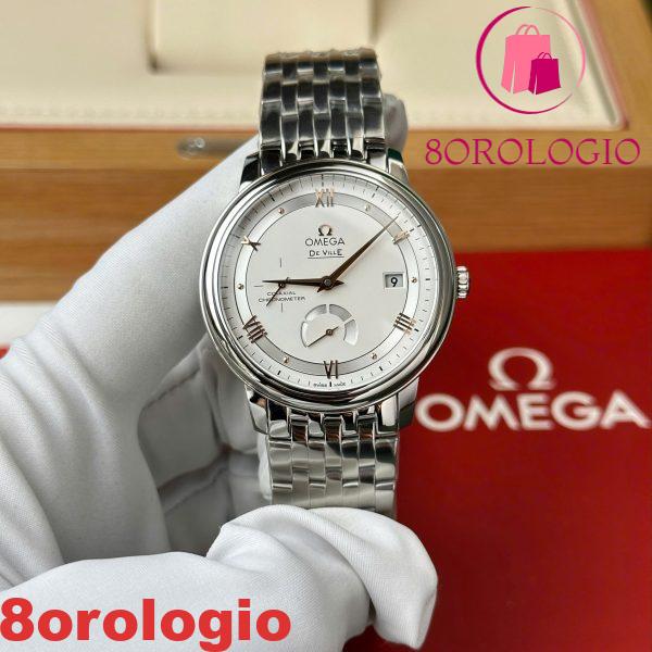Omega De Ville Prestige Power Reserve Quadrante Argento Bracciale in Acciaio Miglior Replica 39.5mm Orologio