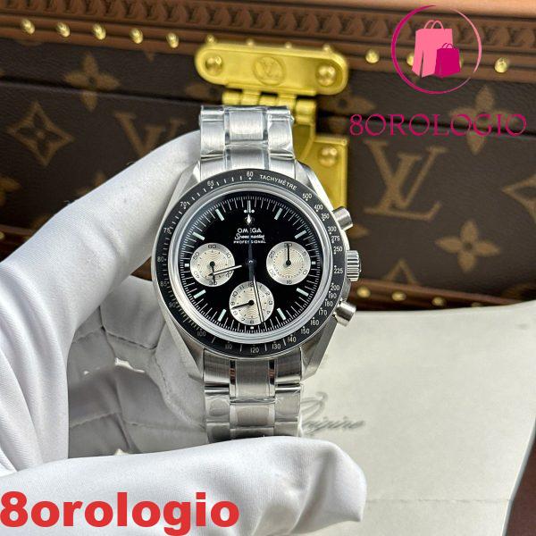 Omega Moonwatch Speedmaster Speedy Tuesday Acciaio Edizione Limitata Quadrante Nero e Bianco Replica 42mm Orologio
