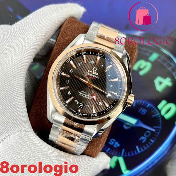 Omega Seamaster Aqua Terra GMT Due Toni Oro Rosa Quadrante Marrone Miglior Replica VSF 43mm Orologio