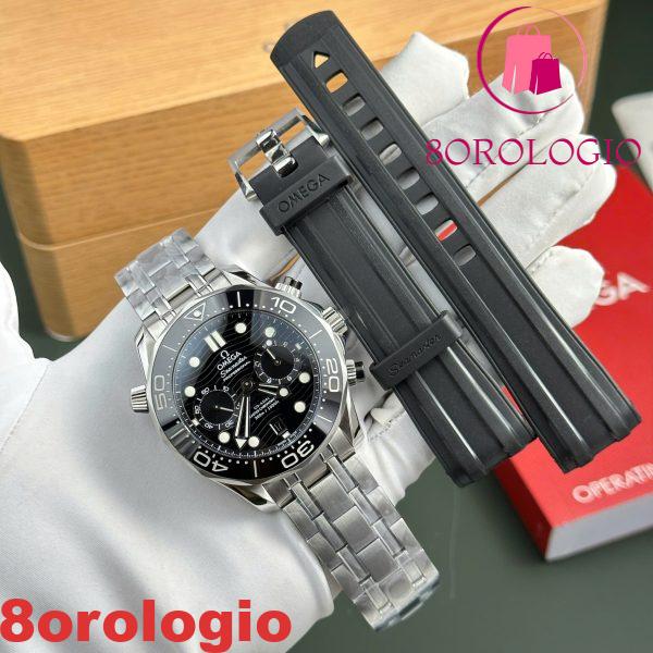 Omega Seamaster Diver 300M Chronograph Quadrante Nero Replica N1 Factory 44mm Orologio - immagine 4