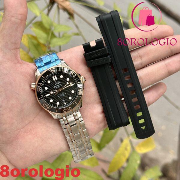 Omega Seamaster Diver 300M Bicolore Oro Rosa Quadrante Nero Miglior Replica 42mm Orologio